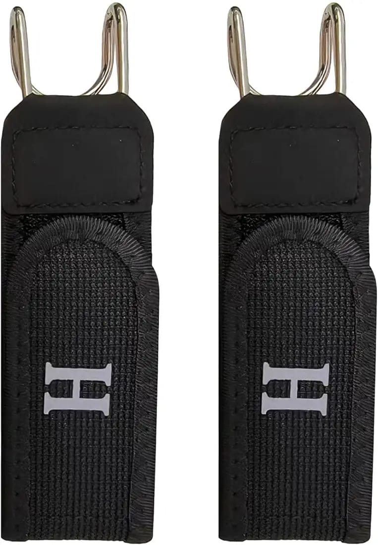 Metal Hook Elastic Belt Nylon Waistband Set Clip On &amp; Hook and Loop Closure Strap, Stretchy Invisible Waist Reducers Belt Organizer for Small Accessories or Tools (Pack of 2)