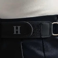 Metal Hook Elastic Belt Nylon Waistband Set Clip On &amp; Hook and Loop Closure Strap, Stretchy Invisible Waist Reducers Belt Organizer for Small Accessories or Tools (Pack of 2)